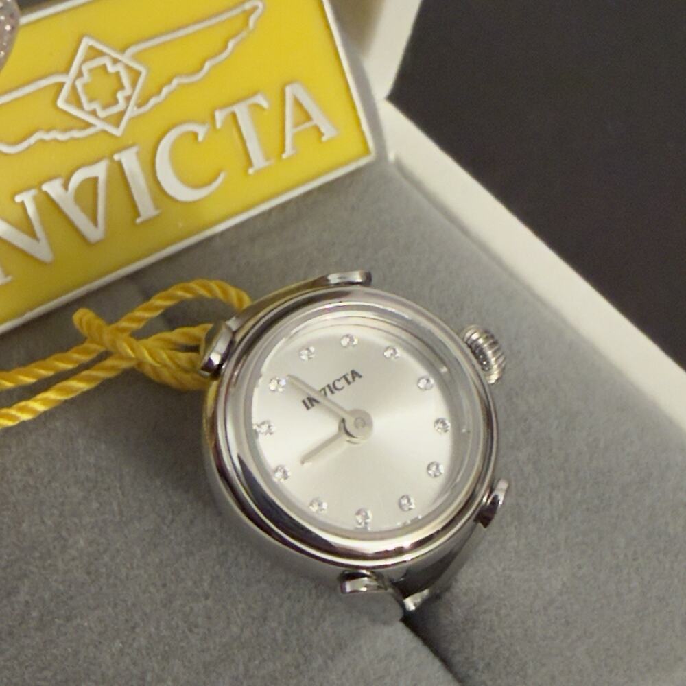 Invicta Angel Women's Ring Watch - 17.5mm, Silver (44480) $199 MSRP-NEW IN BOX